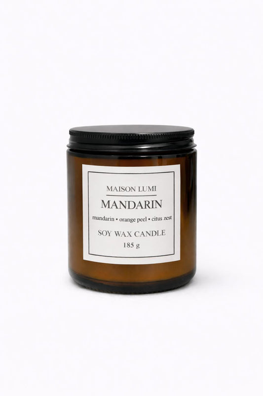 Mandalina Kokulu Doğal Soya Mum | Taze ve Enerjik Koku