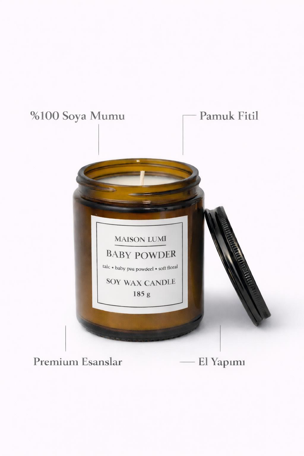 Baby Powder Kokulu Soya Mum – Temiz ve Pudramsı Ev Kokusu